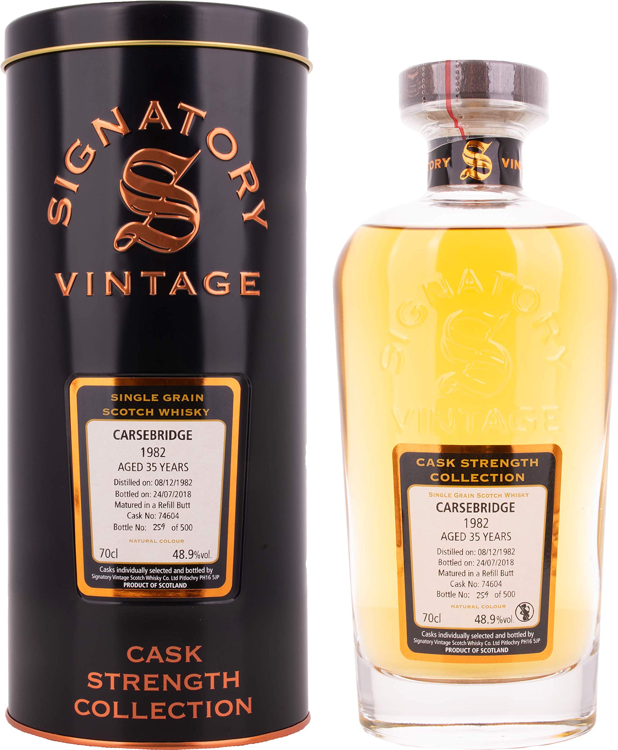 Signatory Vintage CARSEBRIDGE 35 Years Old Cask Strength 1982 48,9% Vo — Piscosaveur