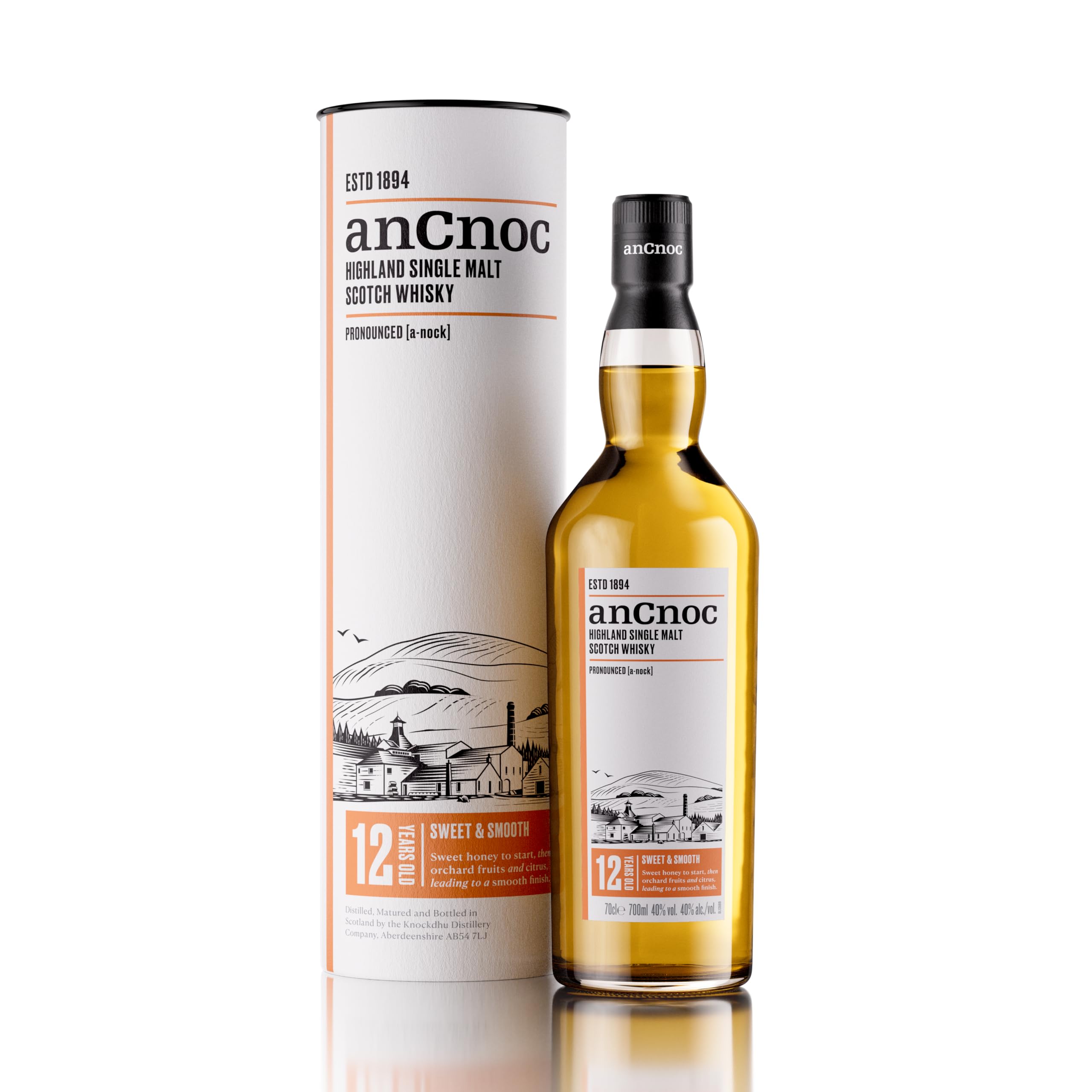 AnCnoc 12 Years Old Highland Single Malt 40% Vol. 0,7l en boîte cadeau