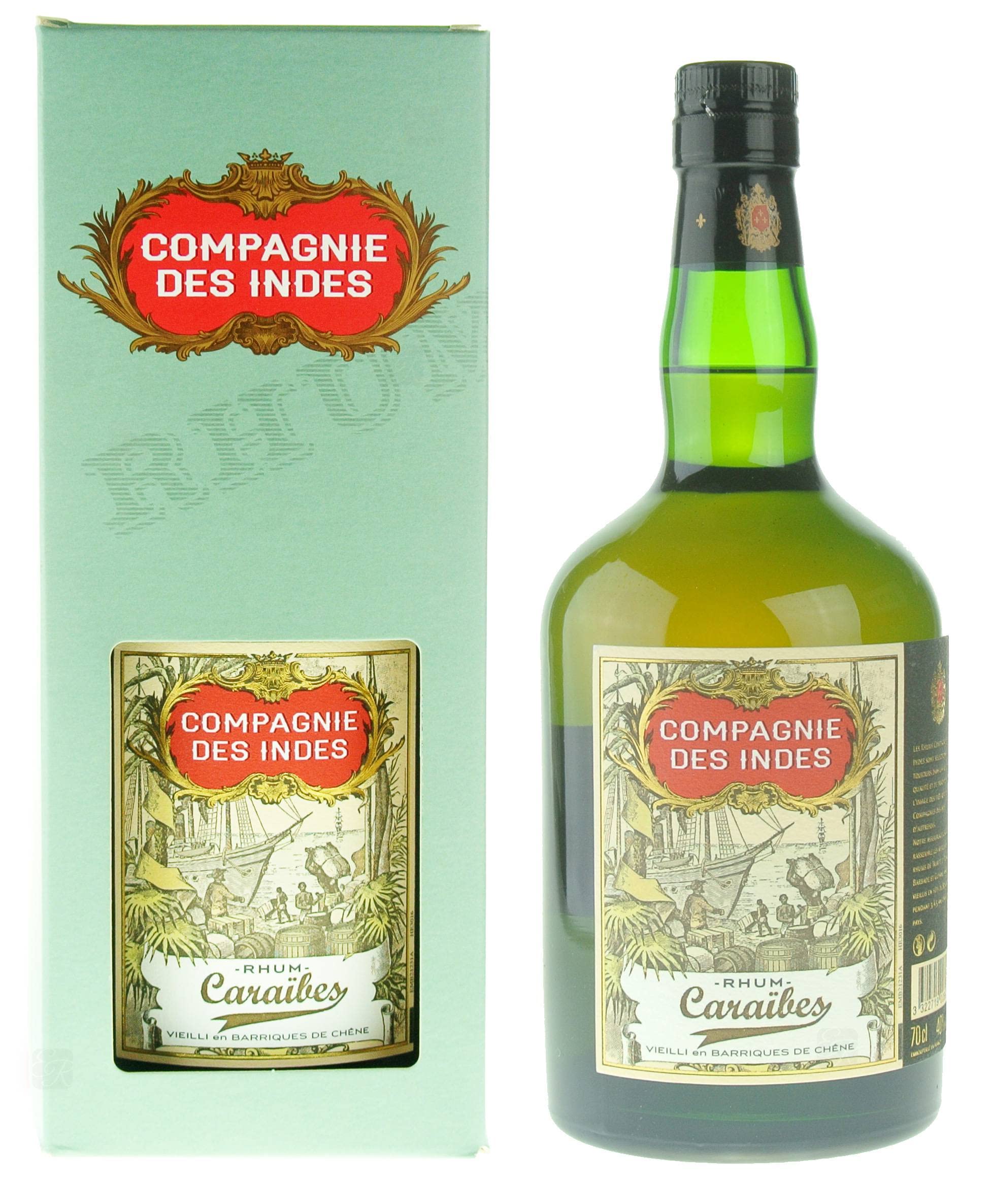 Compagnie des Indes Caraibes Rum 40% Vol. 0,7l en boîte cadeau — Piscosaveur