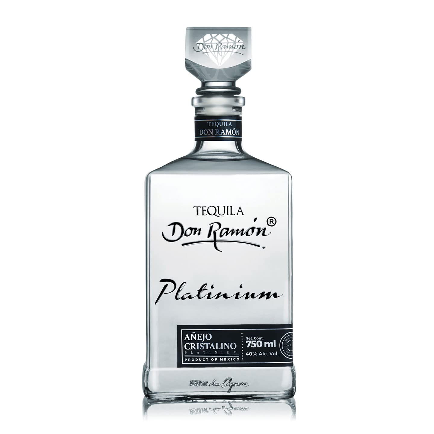 Don Ramón Platinum Añejo Cristalino 100% Agave 35% Vol. 0,7l en boîte cadeau