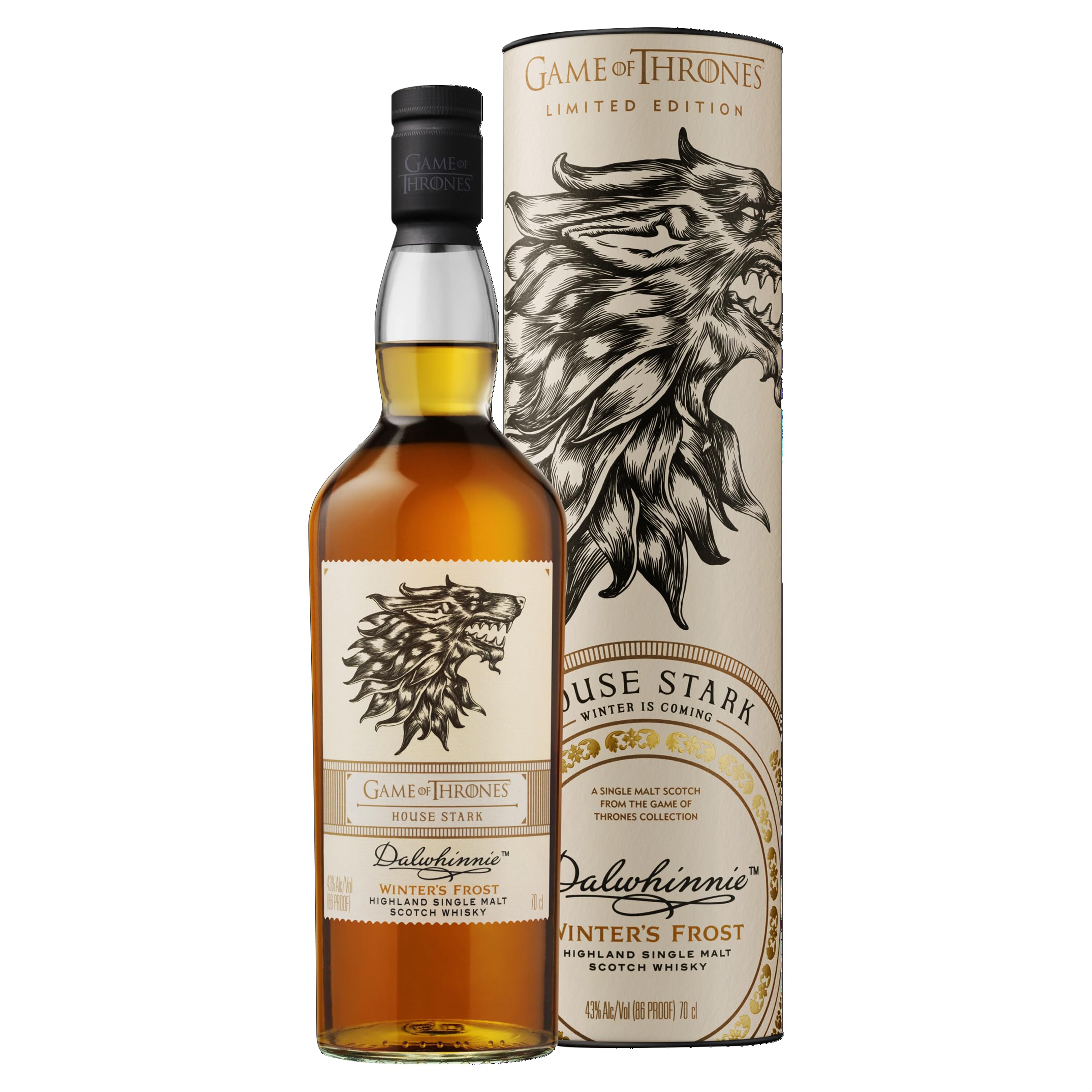 Dalwhinnie Winter's Frost GAME OF THRONES House Stark Single Malt Coll — Piscosaveur