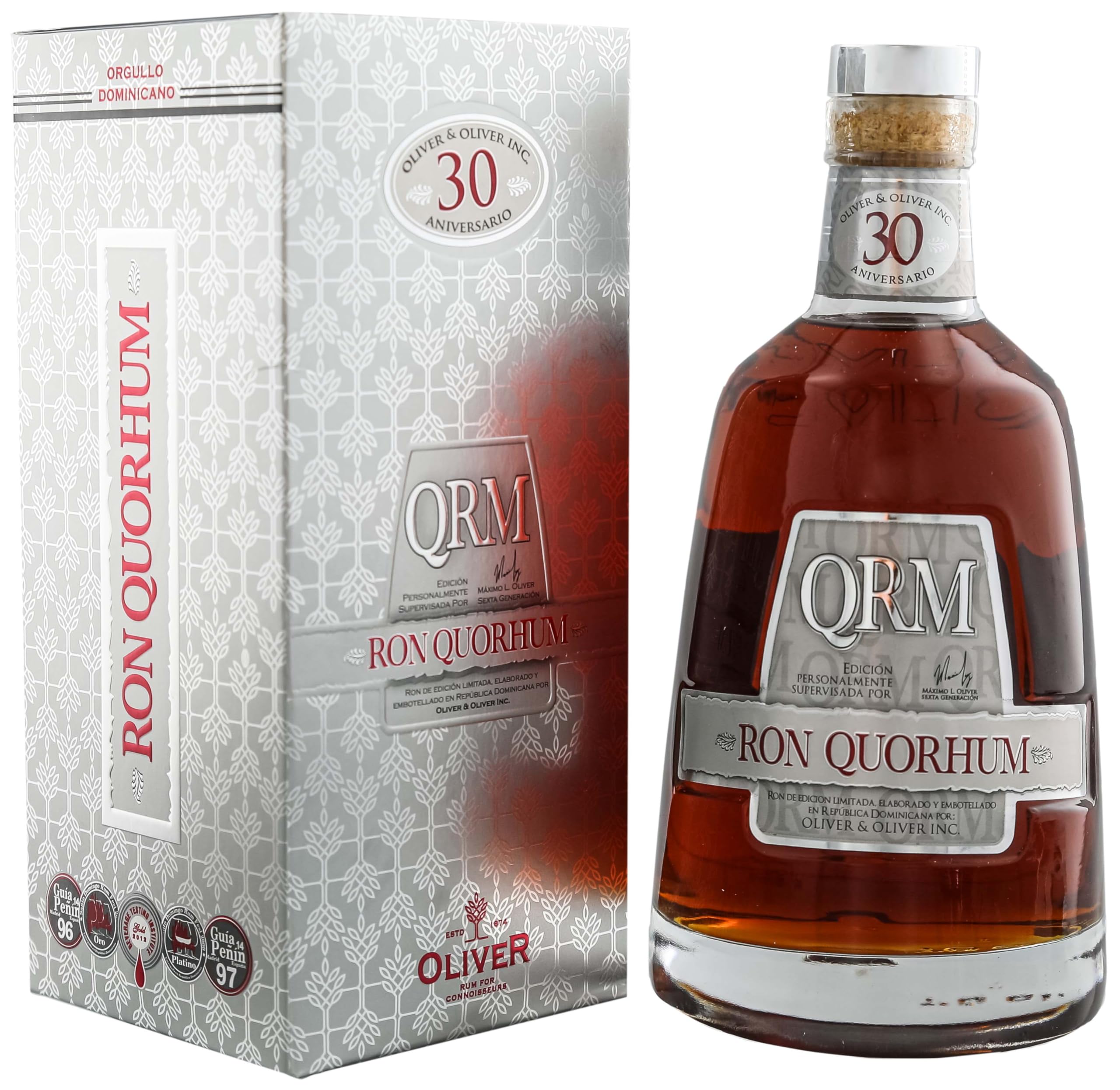 Ron Quorhum 30 Aniversario Old Vintage Rum 40% Vol. 0,7l en boîte cade — Piscosaveur