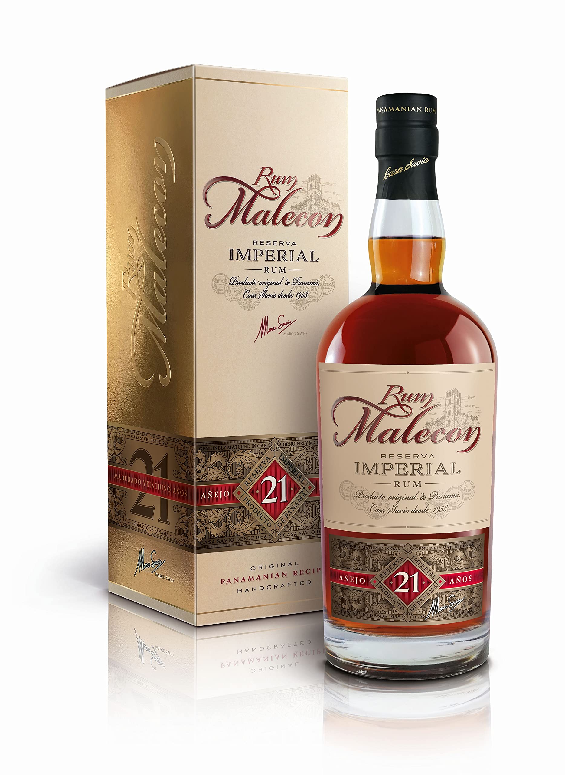 Rum Malecon Añejo 21 Años Reserva Imperial 40% Vol. 0,7l en boîte cade — Piscosaveur