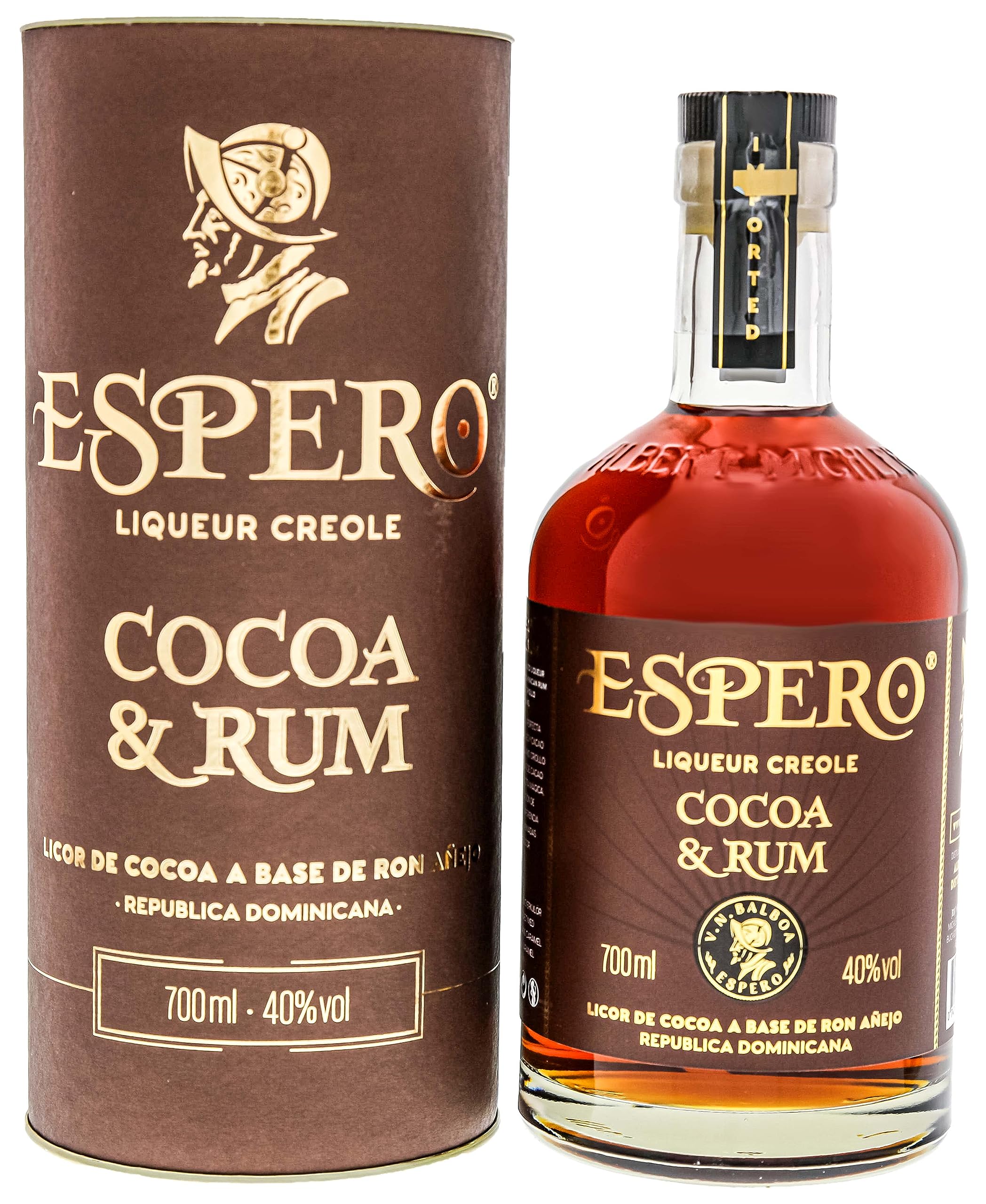 Ron Espero Caribbean Cocoa & Rum Liqueur 40% Vol. 0,7l en boîte cadeau