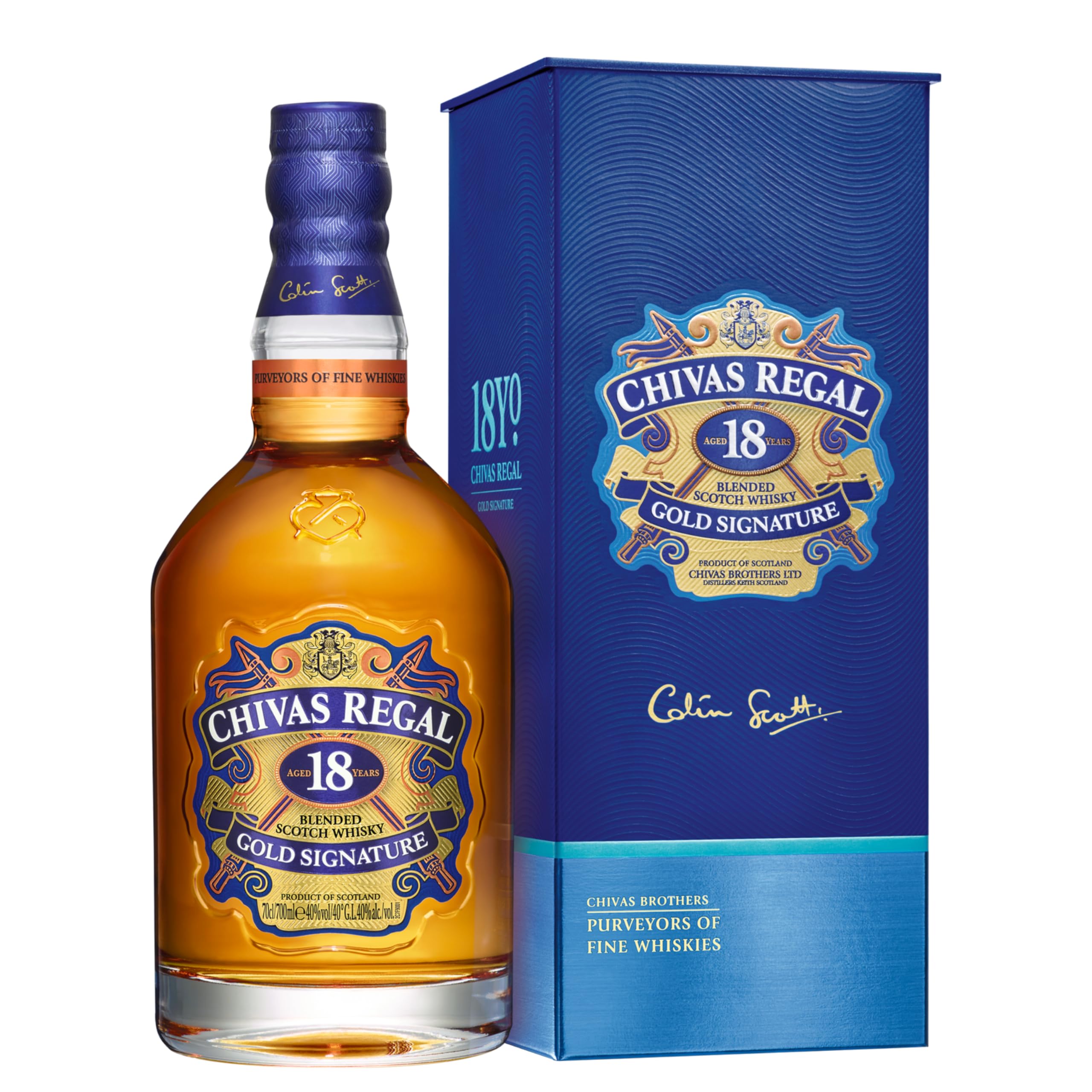 Chivas Regal 18 Years Old THE GOLD SIGNATURE 40% Vol. 0,7l en boîte ca — Piscosaveur