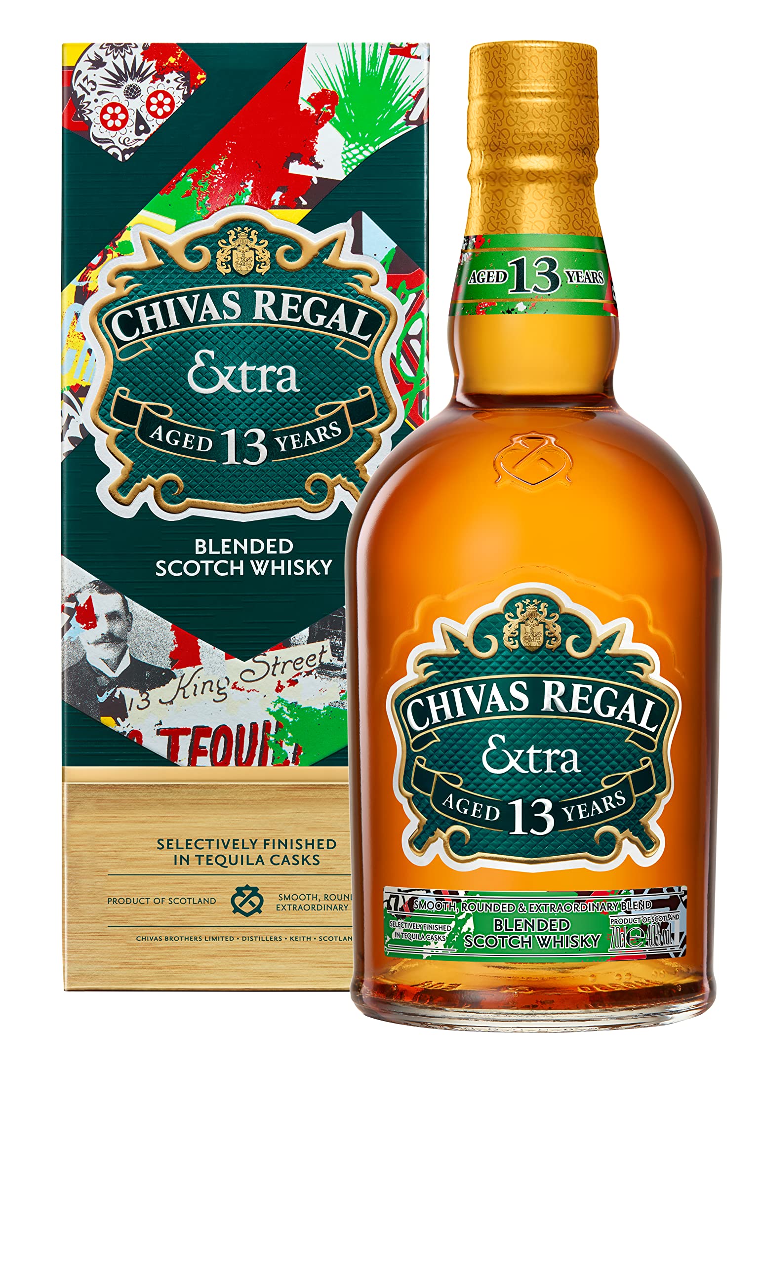 Chivas Regal EXTRA 13 Years Old TEQUILA CASK Finish 40% Vol. 0,7l en boîte cadeau