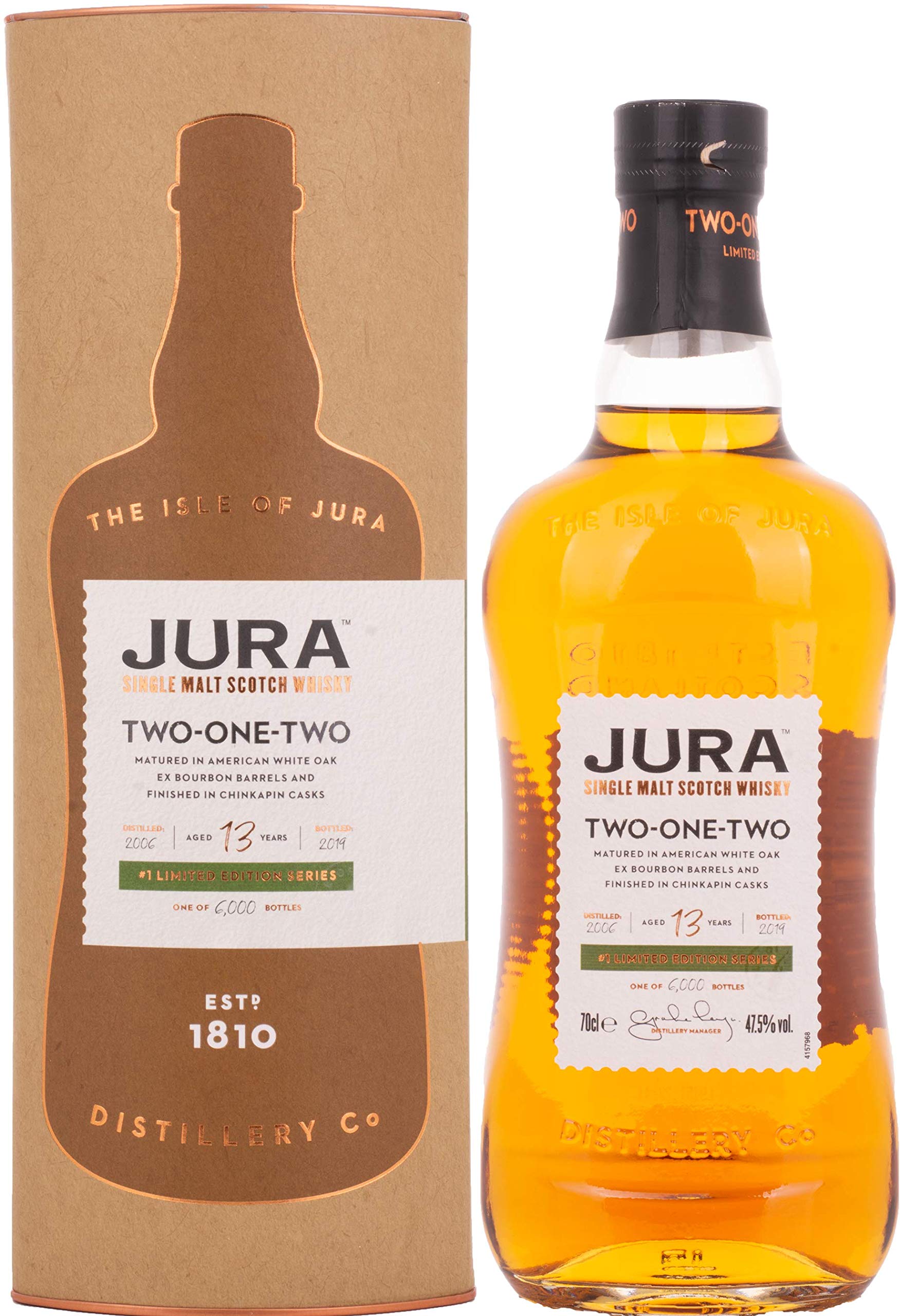 Jura 13 Years Old TWO ONE TWO Single Malt Scotch Whisky 47,5% Vol. 0,7 — Piscosaveur