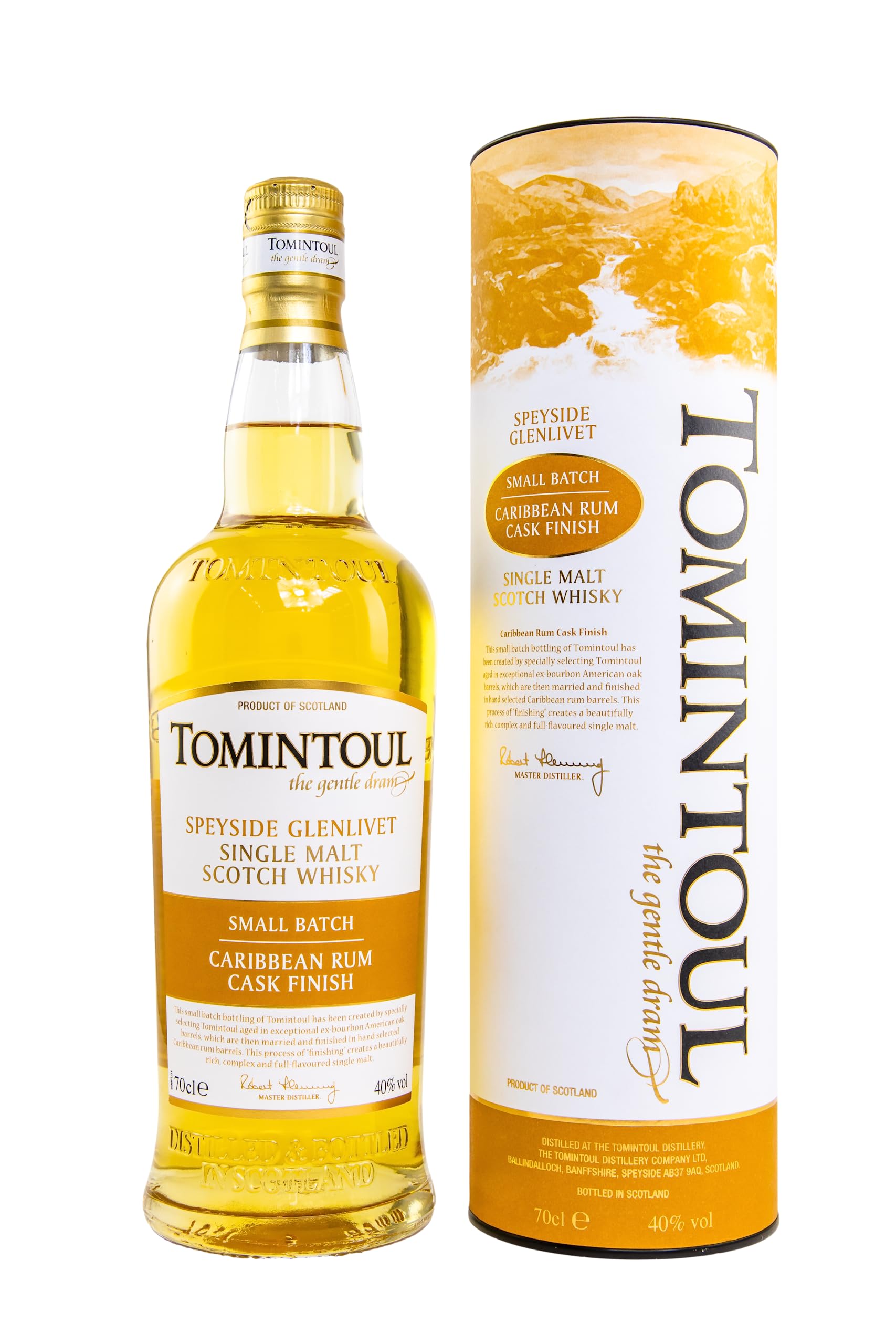 Tomintoul Small Batch Caribbean Rum Cask Finish 40% Vol. 0,7l en boîte cadeau