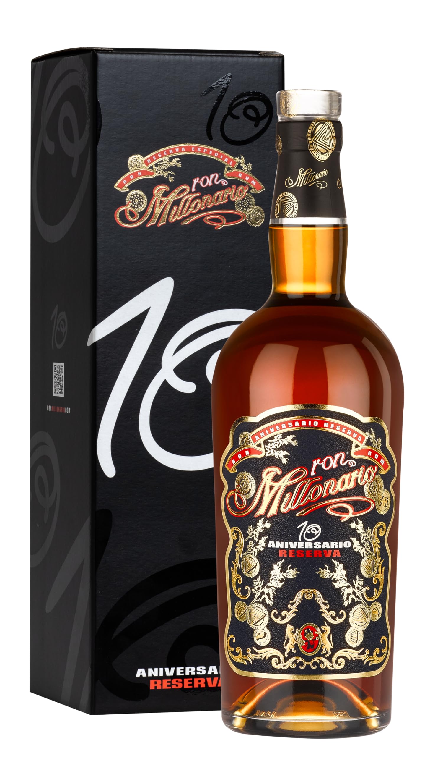 Ron Millonario 10 Aniversario Reserva 40% Vol. 0,7l en boîte cadeau — Piscosaveur