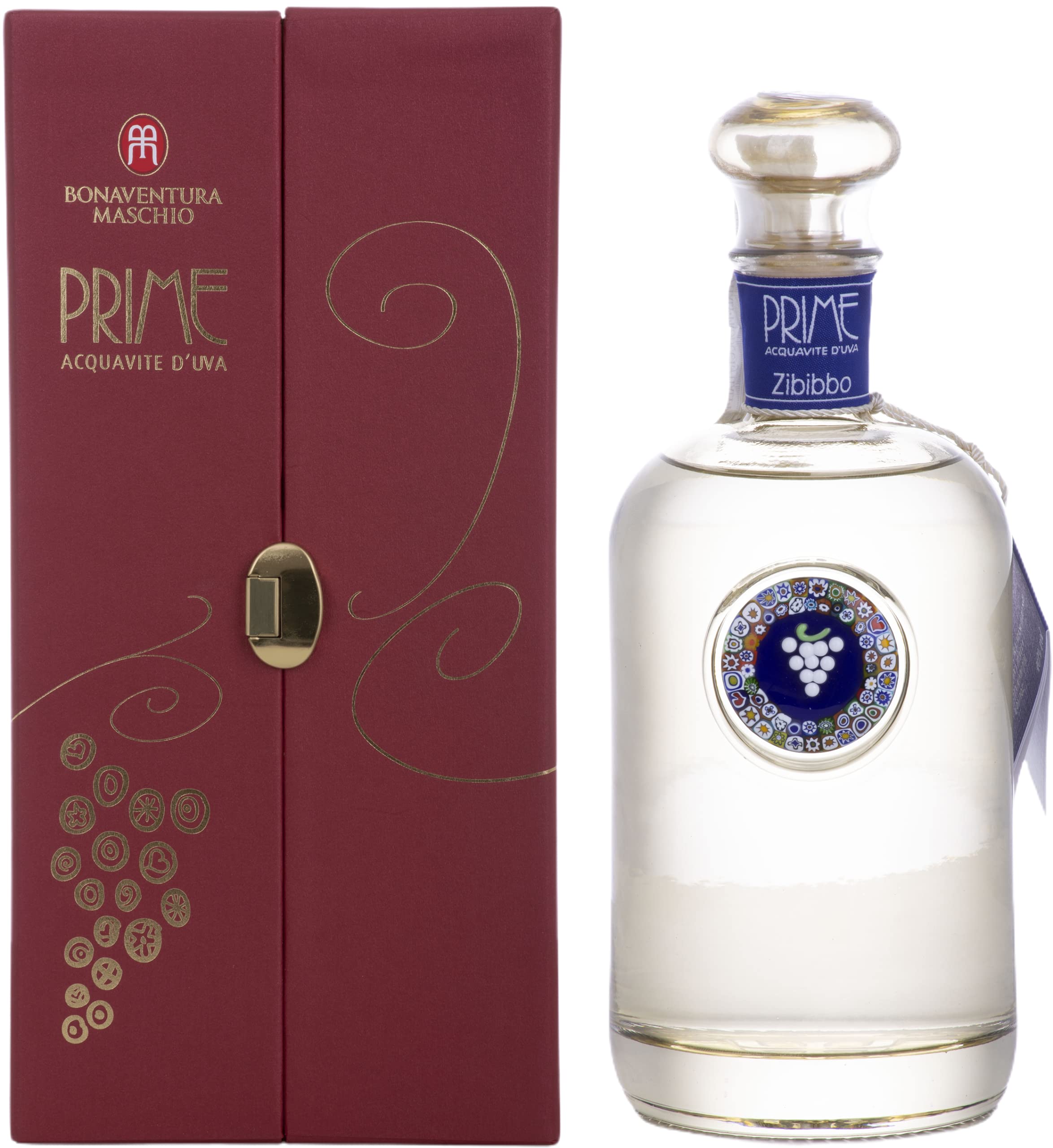 Bonaventura Maschio PRIME Zibibbo 40% Vol. 0,7l en boîte cadeau — Piscosaveur