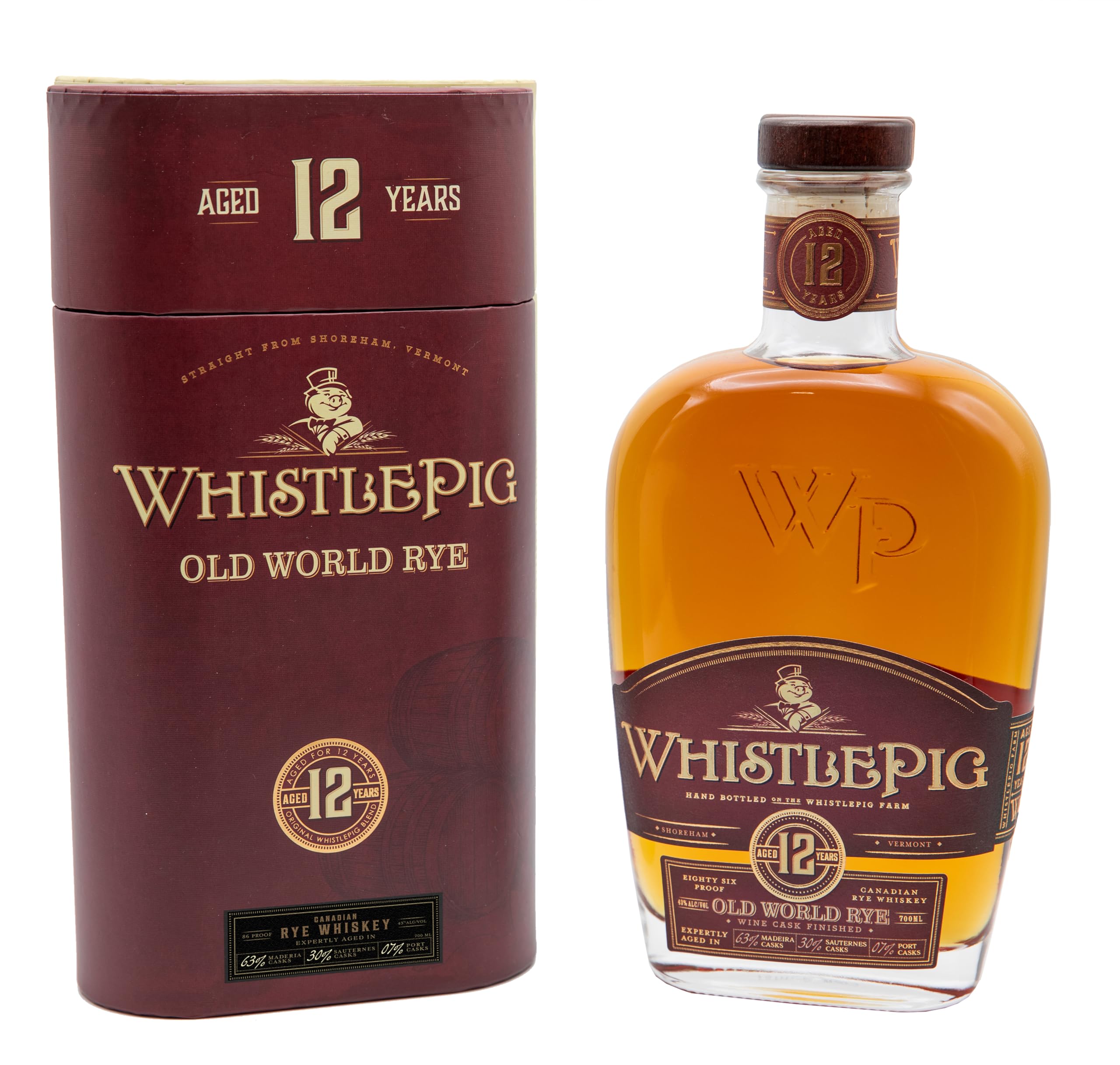 WhistlePig 12 Years Old OLD WORLD Rye Whiskey 43% Vol. 0,7l en boîte cadeau