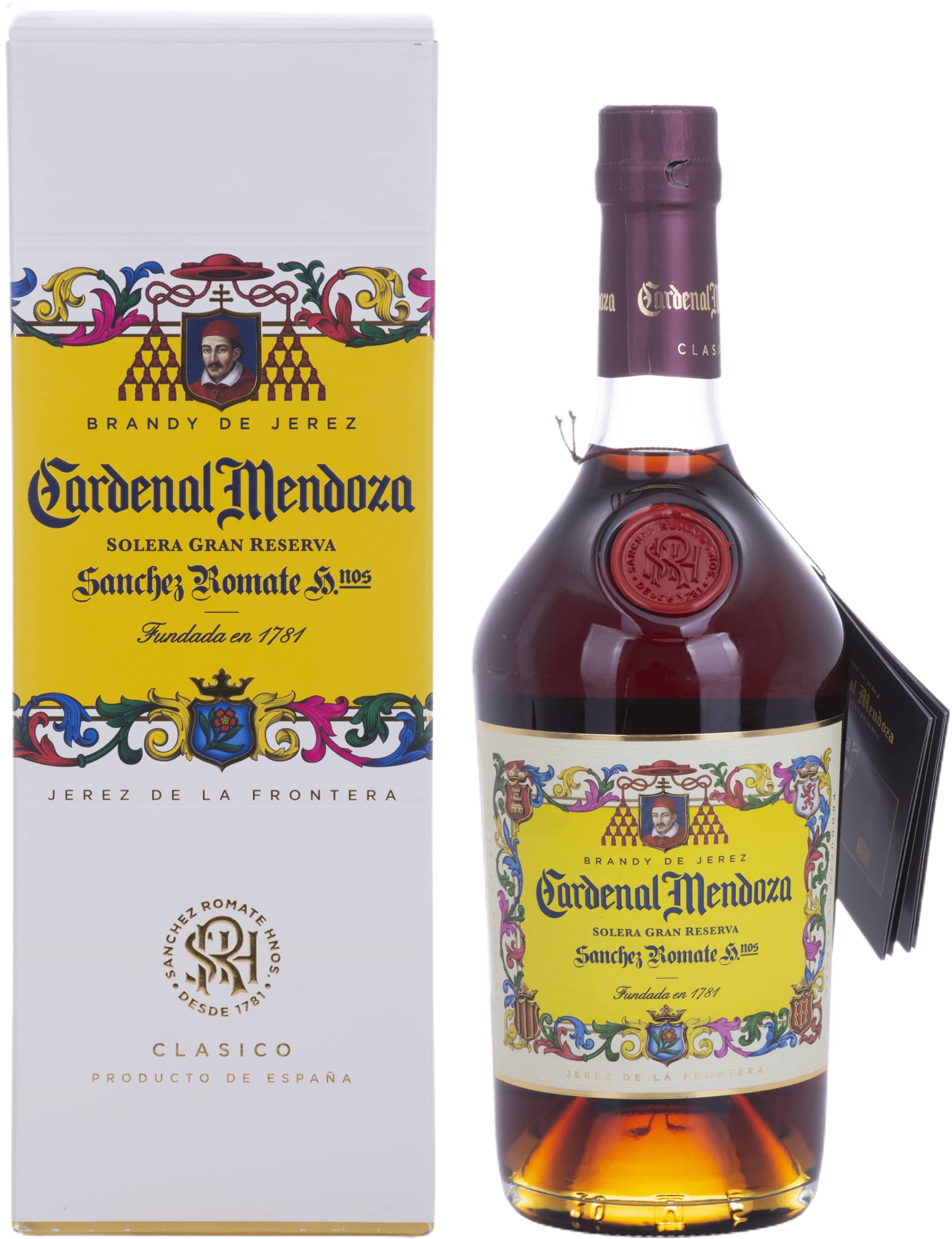 Cardenal Mendoza Brandy de Jerez 40% Vol. 0,7l en boîte cadeau — Piscosaveur