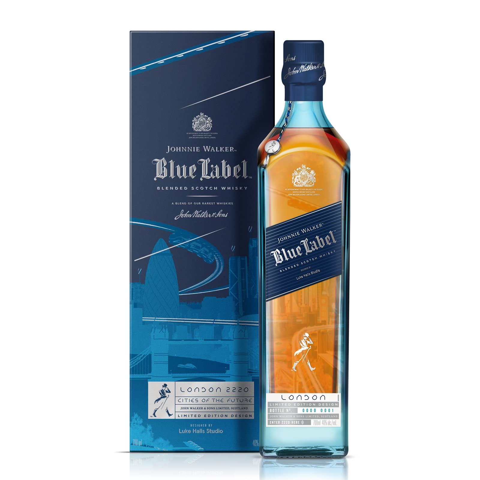 Johnnie Walker Blue Label City Edition London Blended Scotch Whisky 40% Vol. 0,7l en boîte cadeau