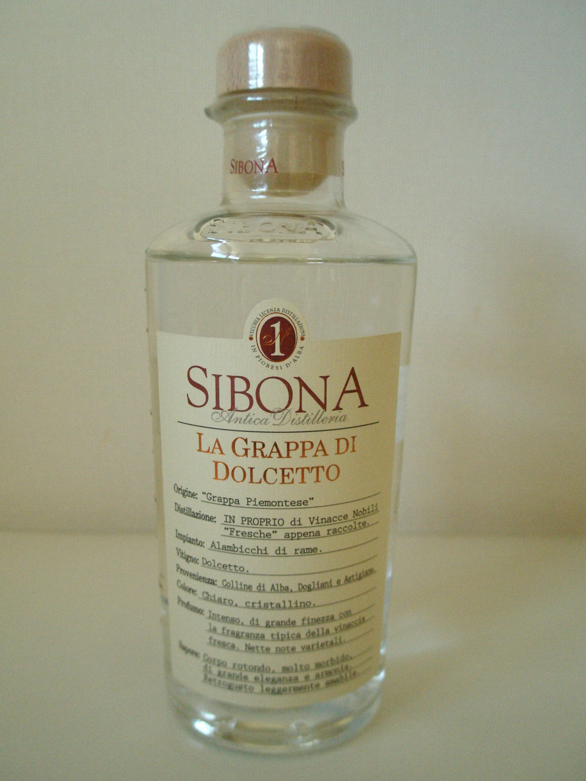 Sibona La Grappa di DOLCETTO 40% Vol. 0,5l — Piscosaveur