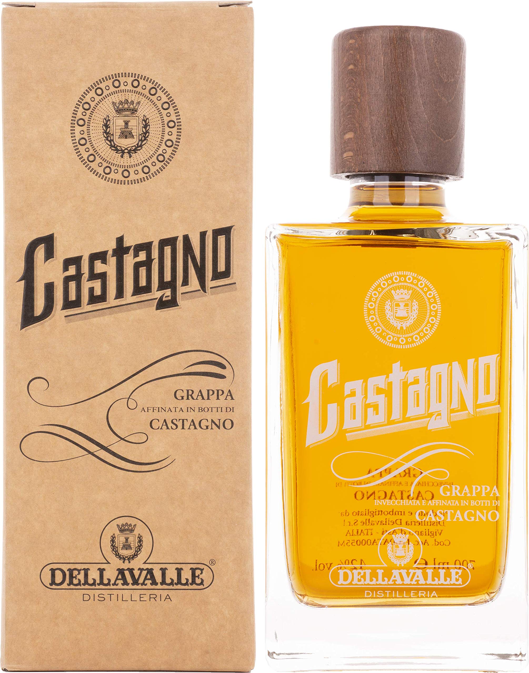 Dellavalle Grappa Affinata in botti di CASTAGNO 42% Vol. 0,7l en boîte — Piscosaveur