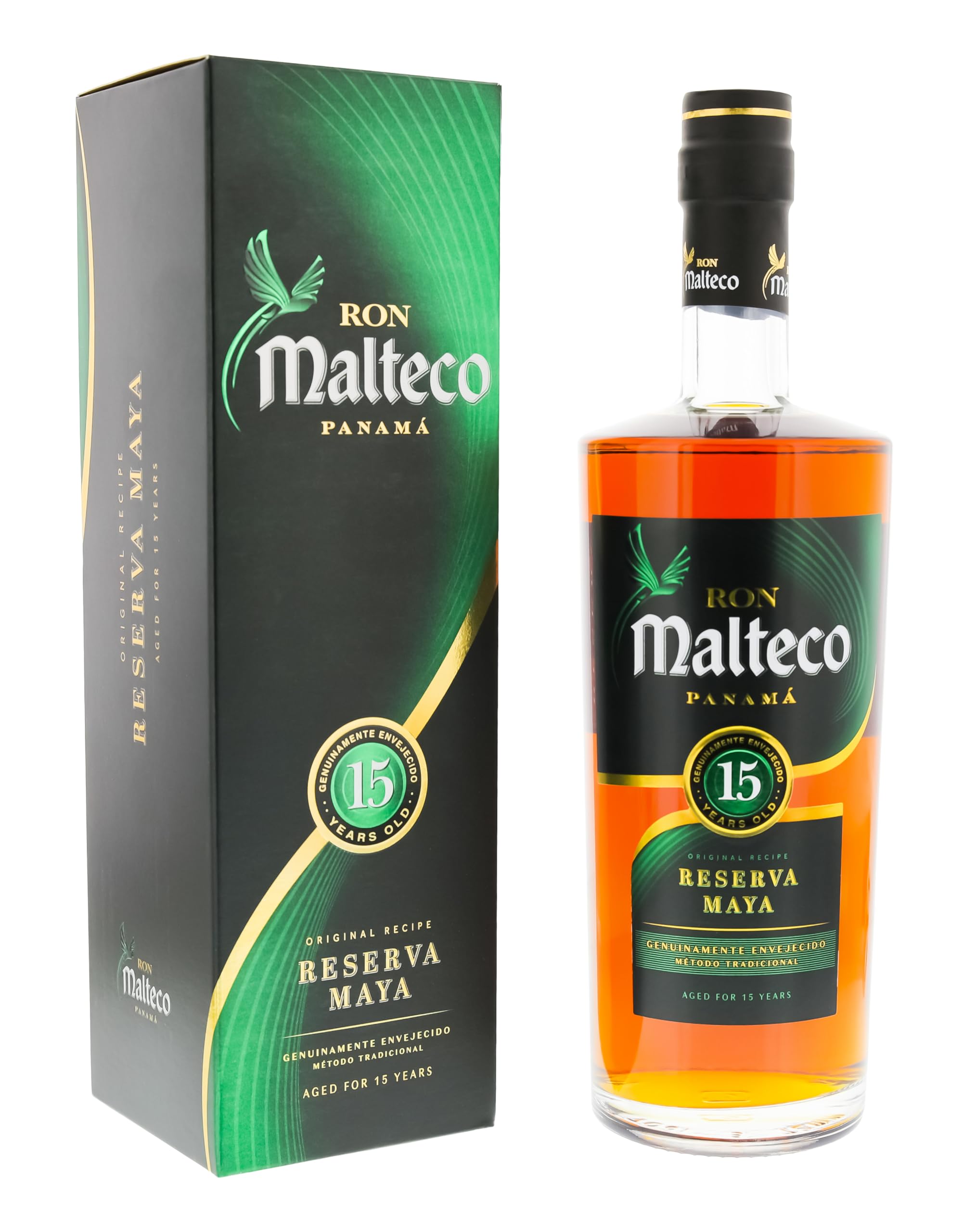 Ron Malteco 15 Years Old Reserva Maya 40% Vol. 0,7l en boîte cadeau — Piscosaveur