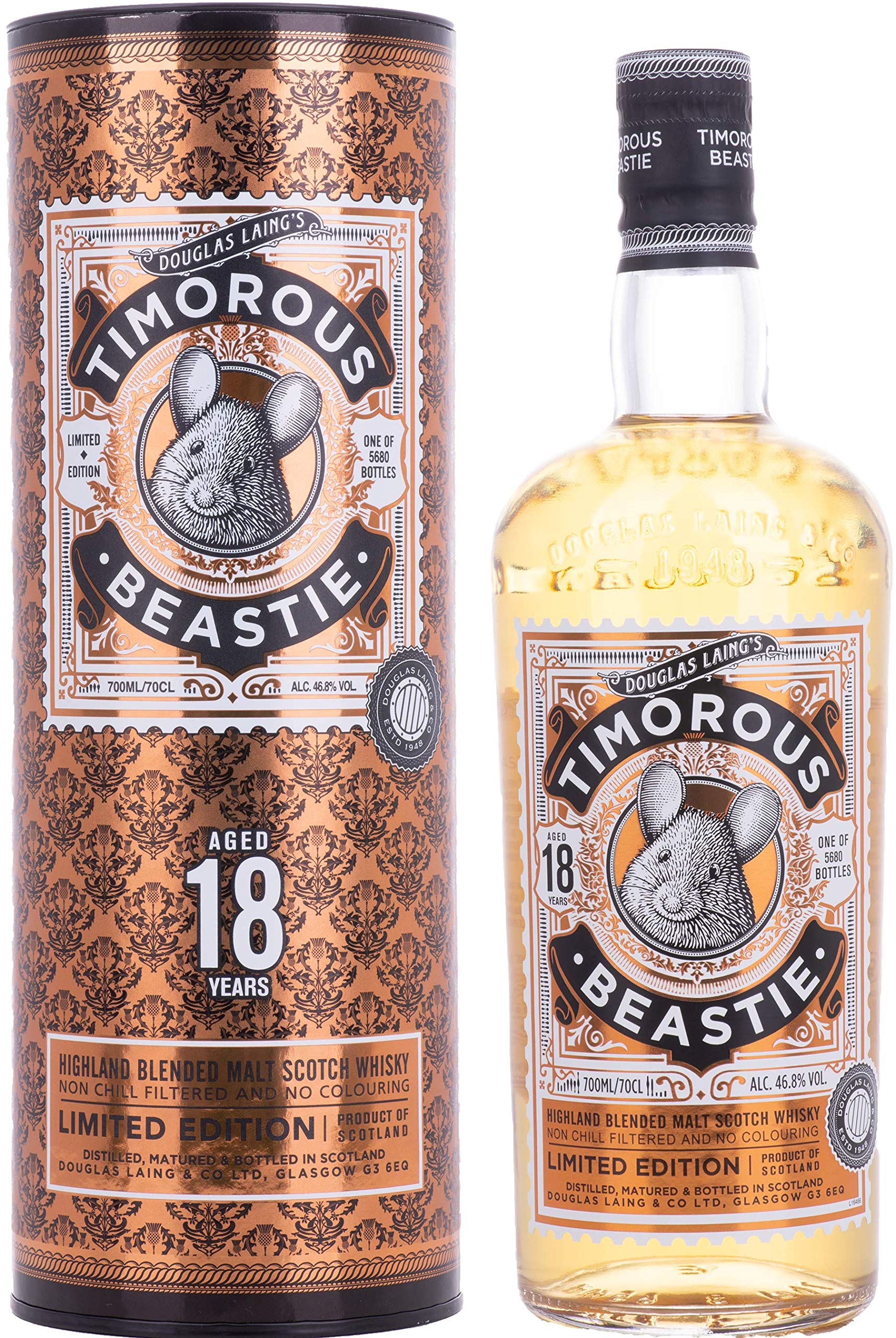 Douglas Laing TIMOROUS BEASTIE 18 Years Old Limited Edition 46,8% Vol. — Piscosaveur